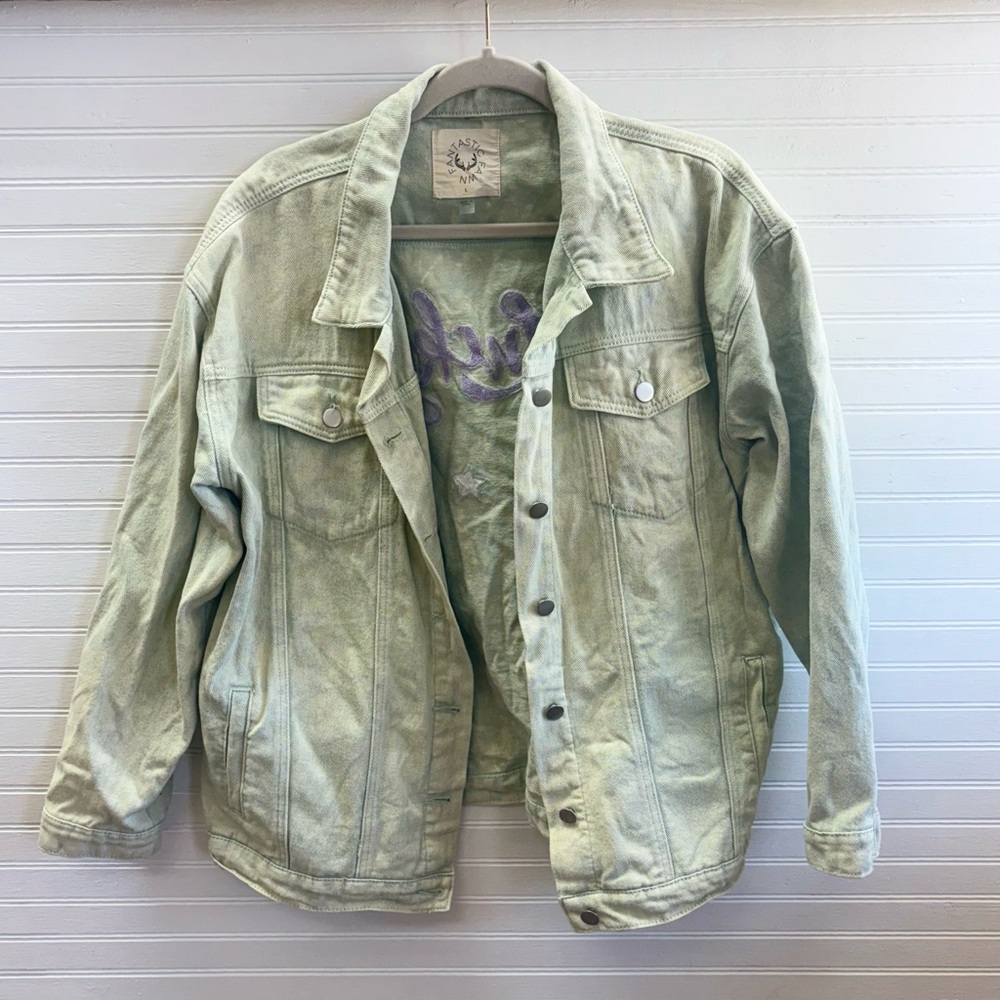 Fantastic Fawn Light Green Denim Jacket